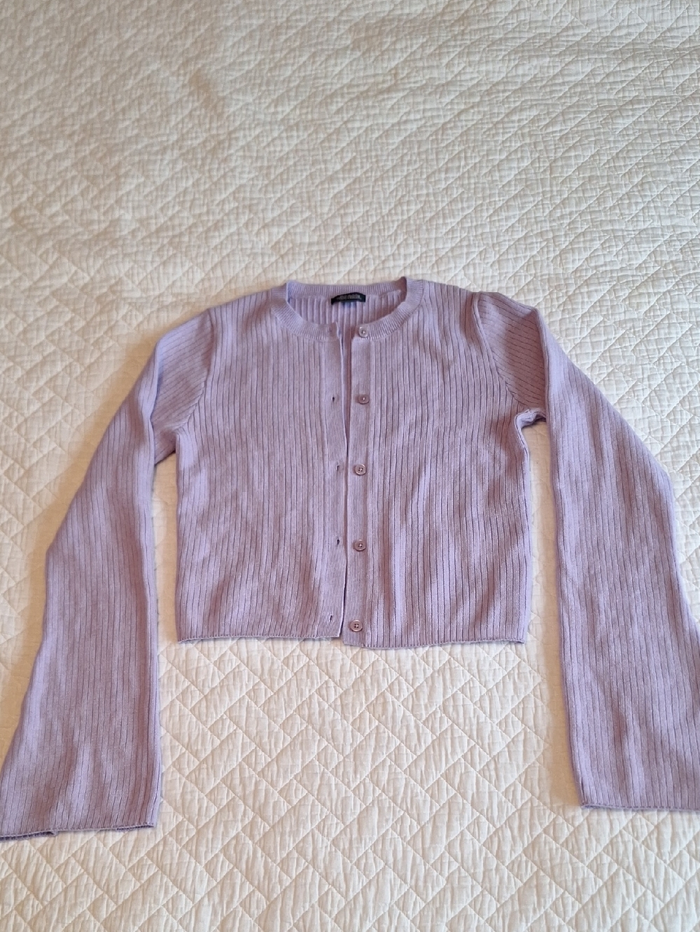 wild fable Lavender Ribbed Button-Up Cardigan